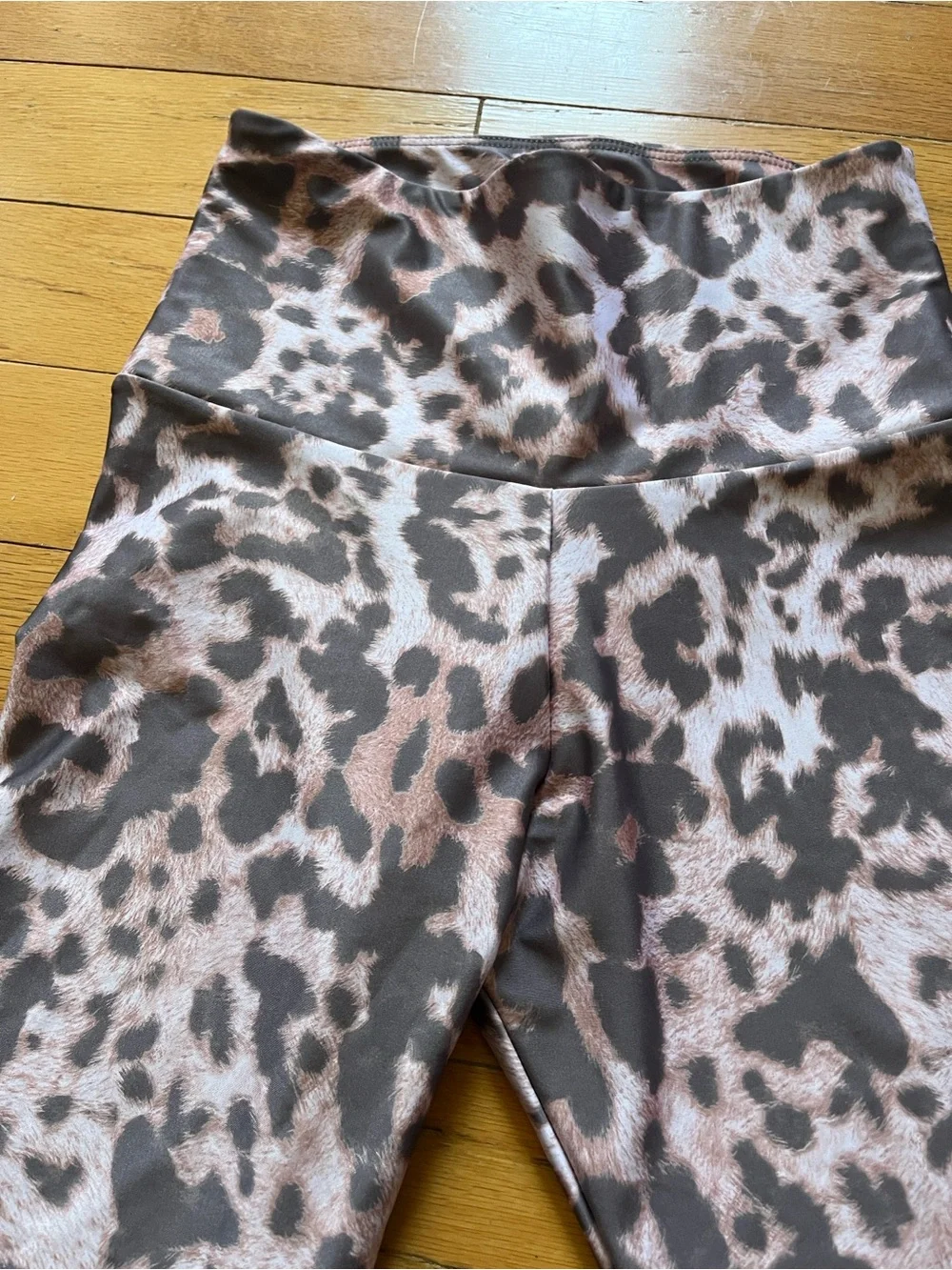 Onzie Pink and Black Leopard Print High-Waist Leggings